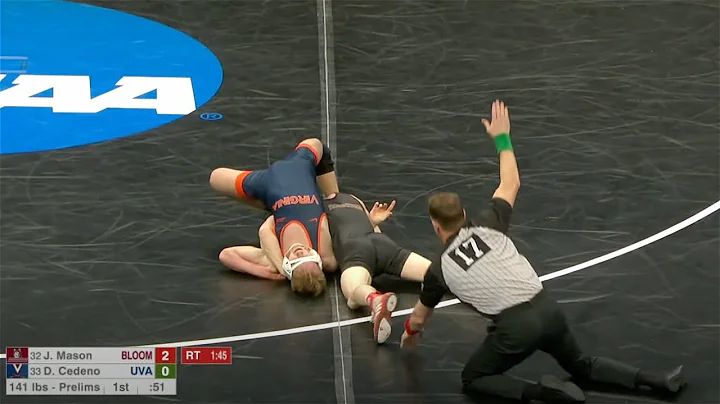 141lbs Josh Mason (Bloomsburg) fall Dylan Cedeno (...