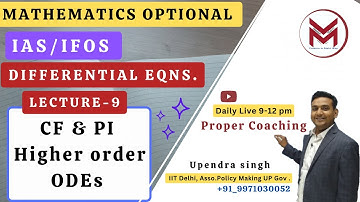 ODE-9: cf pi general solution of higher order problems ODE Mathematics Optional Batch UPSC ias/ifos