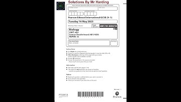 Edexcel - iGCSE - Biology - Paper 1B - June 2023 - Solutions By Mr Harding