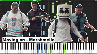 Moving On - Marshmello PIANO TUTORIAL MIDI