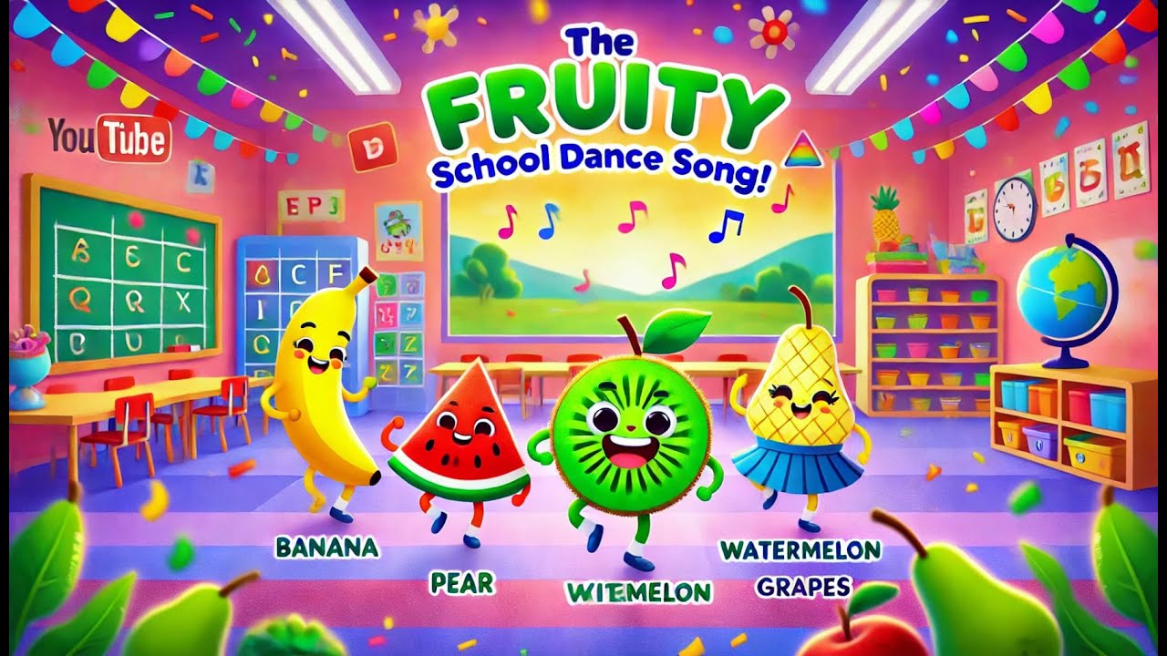 🎵 The Fruity School Dance Song! 🍌🍉🏫 Fun Learning & Dance for Kids ...