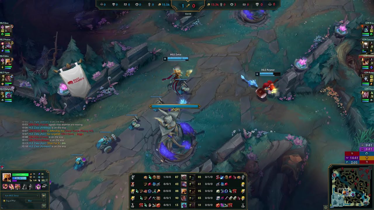 LCK 2025 Split 3 Legend Group: HLE vs GEN Game 2 (HLE Zeka Azir Mid POV)