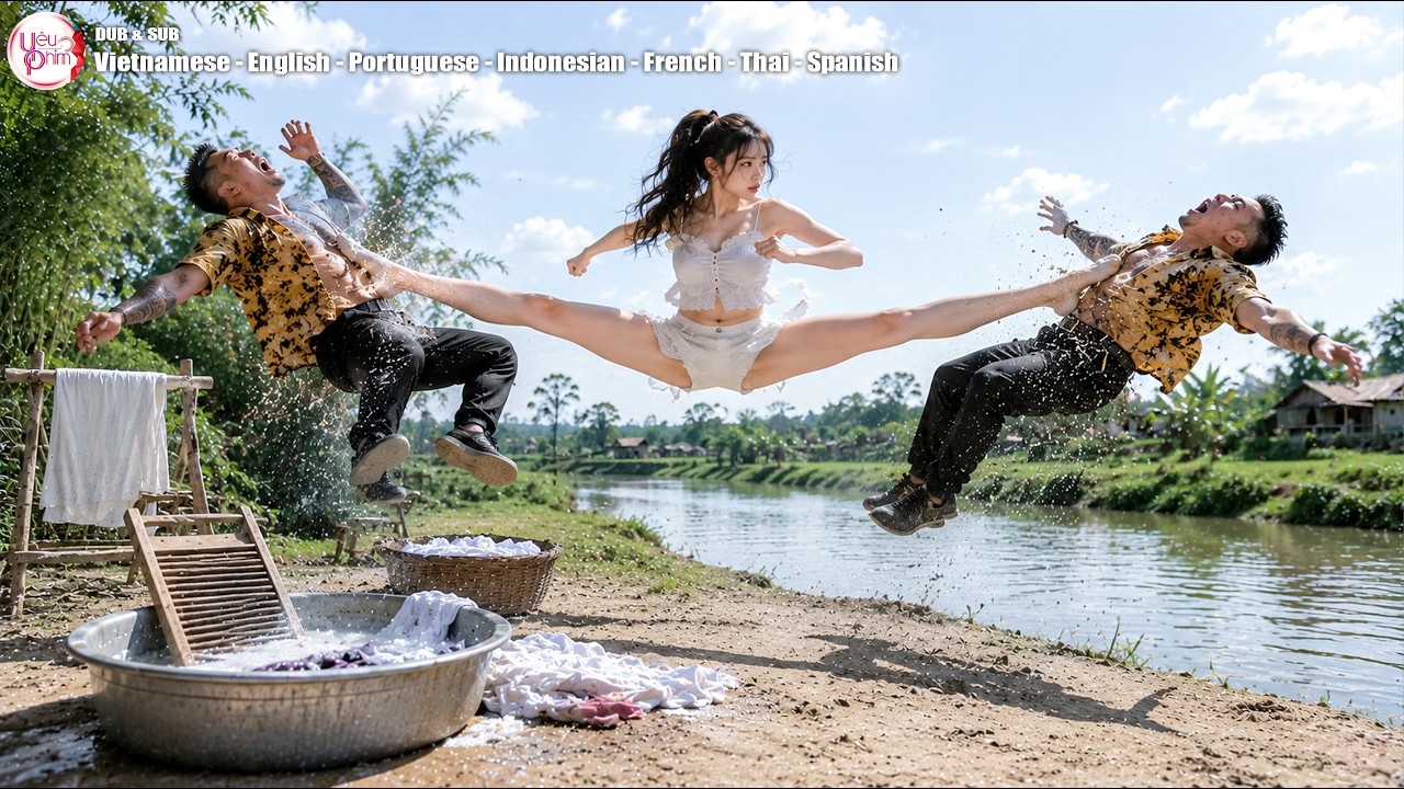 Gái Quê Đang Giặt Đồ Bị Giang Hồ Kéo Đến Chơi Hội Đồng, Đâu Ngờ Đụng Gái Làng Võ Ở Ẩn Đá Bay Cả Lũ poster