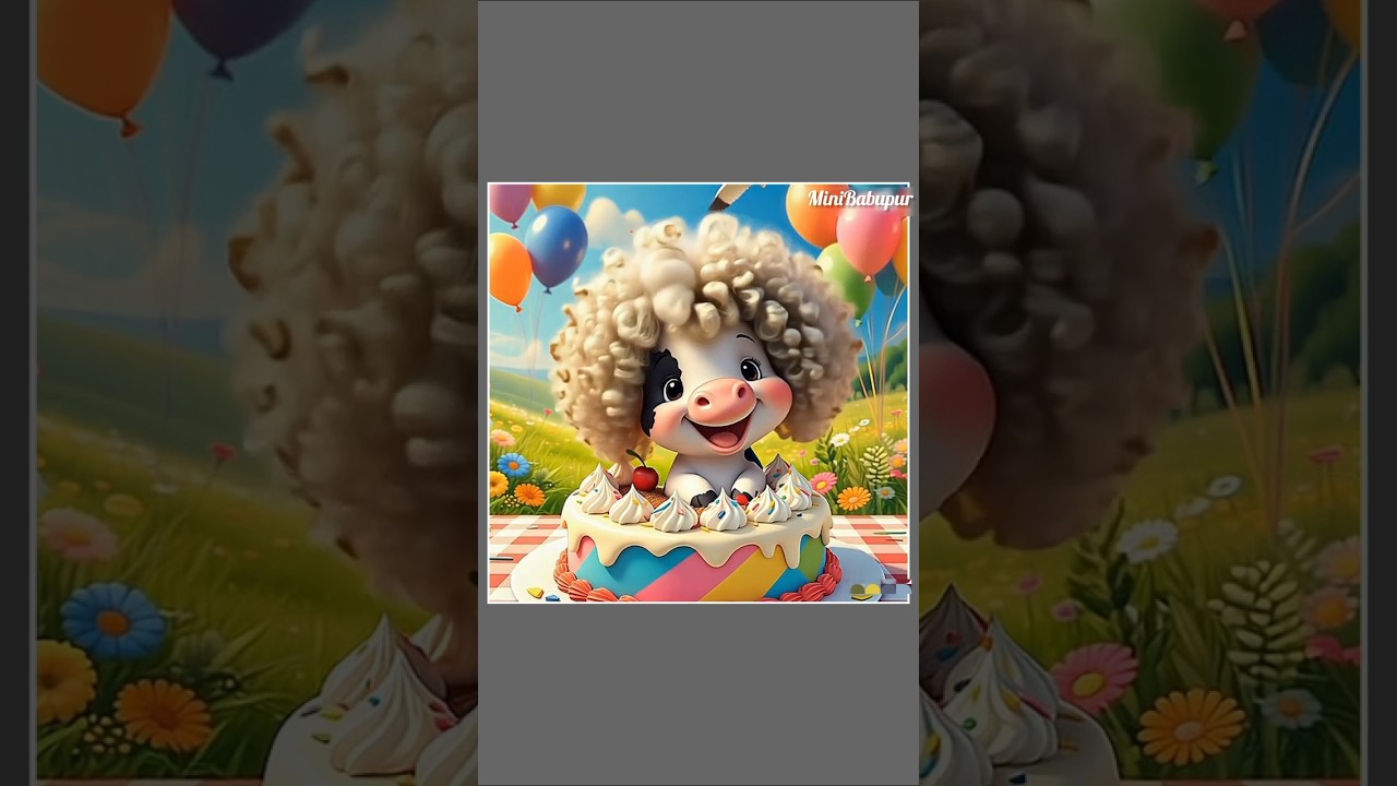 A little cow eating a cake 😋🍫🎂🌈