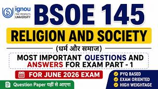 IGNOU BSOE 145 MOST IMPORTANT QUESTION AND ANSWERS FOR JUNE 2026 EXAMS | IGNOU BSOE 145 Revision