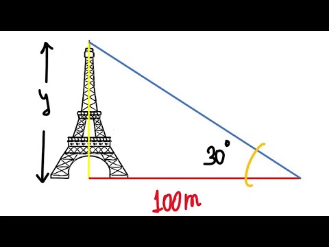 CALCULAR LA ALTURA DE UNA TORRE. Problema de trigonometría