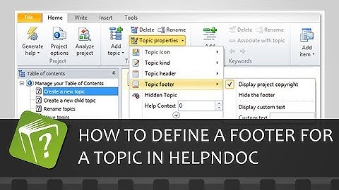 How to define a footer for a topic in HelpNDoc (Step-by-step guide)
