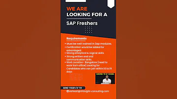 Hiring SAP Fresher For MM Fico ABAP SD 