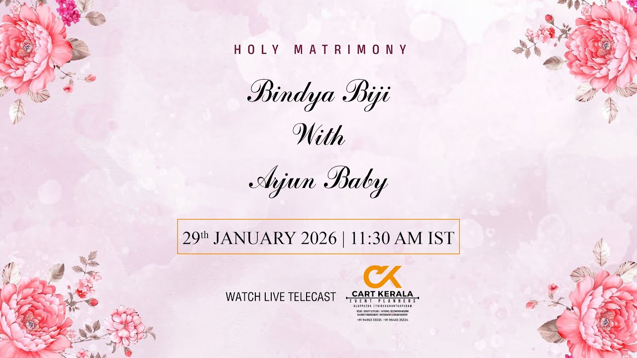 BINDYA & ARJUN  - WEDDING CEREMONY | 29TH JANUARY 2026 | CART KERALA EVENT PLANNERS