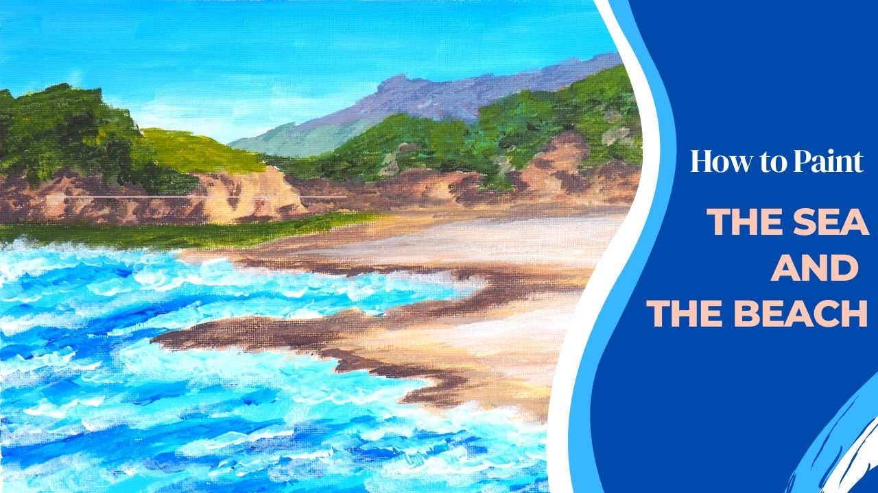 How to Paint Sea Coast | Easy Acrylic Painting | Relaxing Painting ...