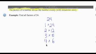 SWL2E1:Basic Arithmetic - Factors of Whole Numbers