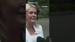 JUST IN: Leavitt speaks to press for what's likely the last time before she has second baby