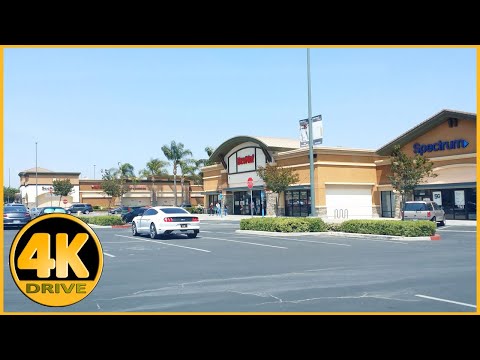Driving Tour of Vernola Marketplace Shopping mall Jurupa Valley 4K