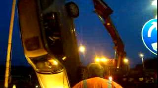 Honda Crv Being Recovered From 10 Ft Drop With Hiab Iveco Part 3