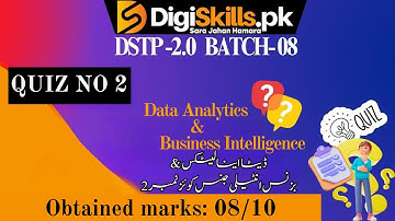 Data analytics & business intelligence quiz 2 batch 8 |digiskills #dataanalyticsquiz2 #quiz2024