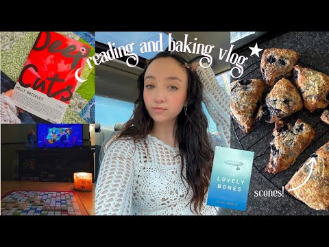 summer baking and reading vlog! (Deep Cuts & The Lovely Bones) 🍰📚