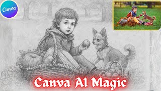 Canva Pencil Sketch Effect Using Ask Canva | Photo to Sketch Tutorial screenshot 2