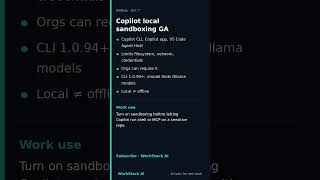 Copilot local sandboxing GA + Ollama models in CLI (Oct 7)