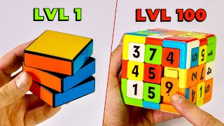 RUBIK`S CUBE from LEVEL 1 to LEVEL 100 | Mind Blowing mechanisms
