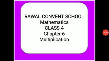 Class-IV, Subject- Maths, Chapter- 6, Multilplication, Rawal Convent School