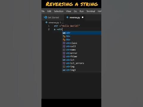 Reversing a string in Python #shorts - YouTube