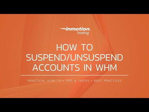 How to Suspend and Unsuspend Accounts in WHM