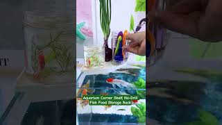 Aquarium Corner Shelf, No-Drill Fish Food Storage Rack #aqua #saltwatertank #aquariumtank
