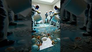 3Creating a Realistic 3D Ocean Epoxy Floor at the bathroom #diytransformation #epoxyfloors