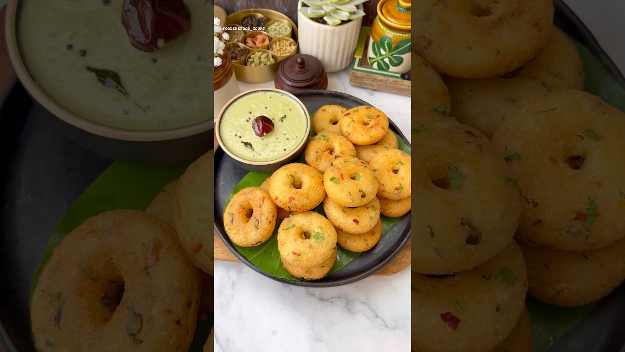 Delicious Rava Vada With Chutney😍 #shorts #vada #snacks