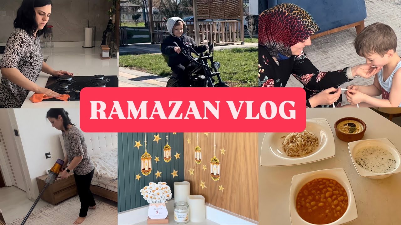 RAMAZAN VLOG 🤍 EV İŞLERİ SÜPÜRGE TEMİZLİK ✅ RAMAZAN DEKORASYONU 😍 15 DK’DA YEMEK HAZIR 👍🏻 VLOG 💁🏻‍♀️