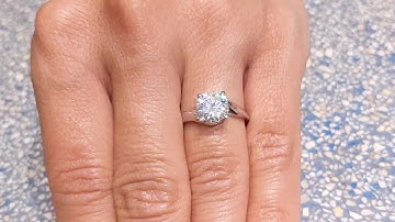 Unique White Gold  Split Band Twist Ring, Twisted Band, Prongs Basket Setting Nara