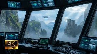 🎵 UFO Citadel Mountain Outpost | Relaxing Sci-Fi Ambience for Focus & Sleep | 4K 🎧