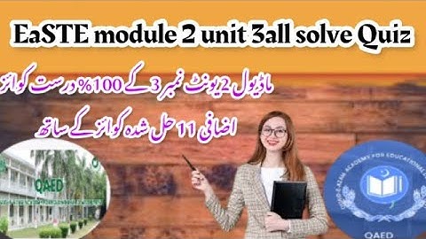 EaSTE module 2 unit 3 solve 13 extra Quiz 100% correct answers