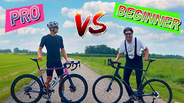 PRO vs BEGINNER CYCLIST! (What's the difference in SKILLS, POWER and SPEED??)