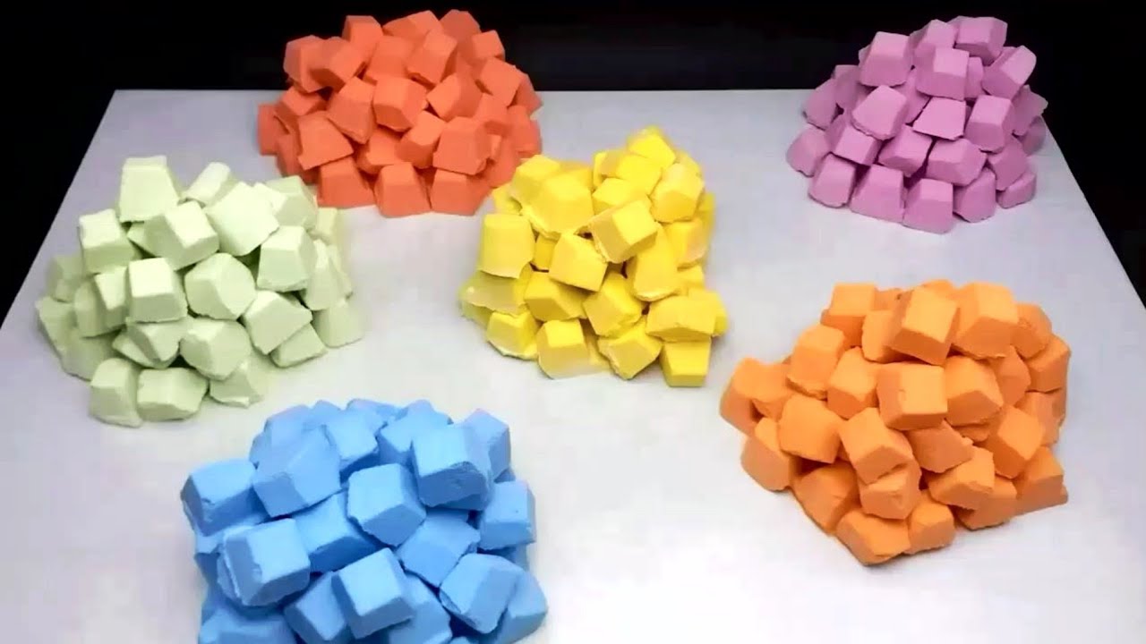 ASMR baking soda satisfying crushing | Colorful pieces