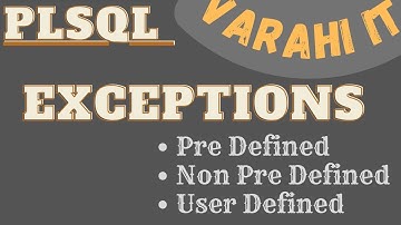 Exceptions | Oracle PLSQL | VARAHI IT