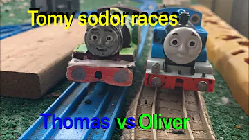 Tomy sodor races round 1 race 1 Thomas vs Oliver