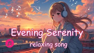 Evening Serenity | Lo-fi Relaxing Song | Official Chill Lyrics Video for Night Peace 🎶 | Aku Music