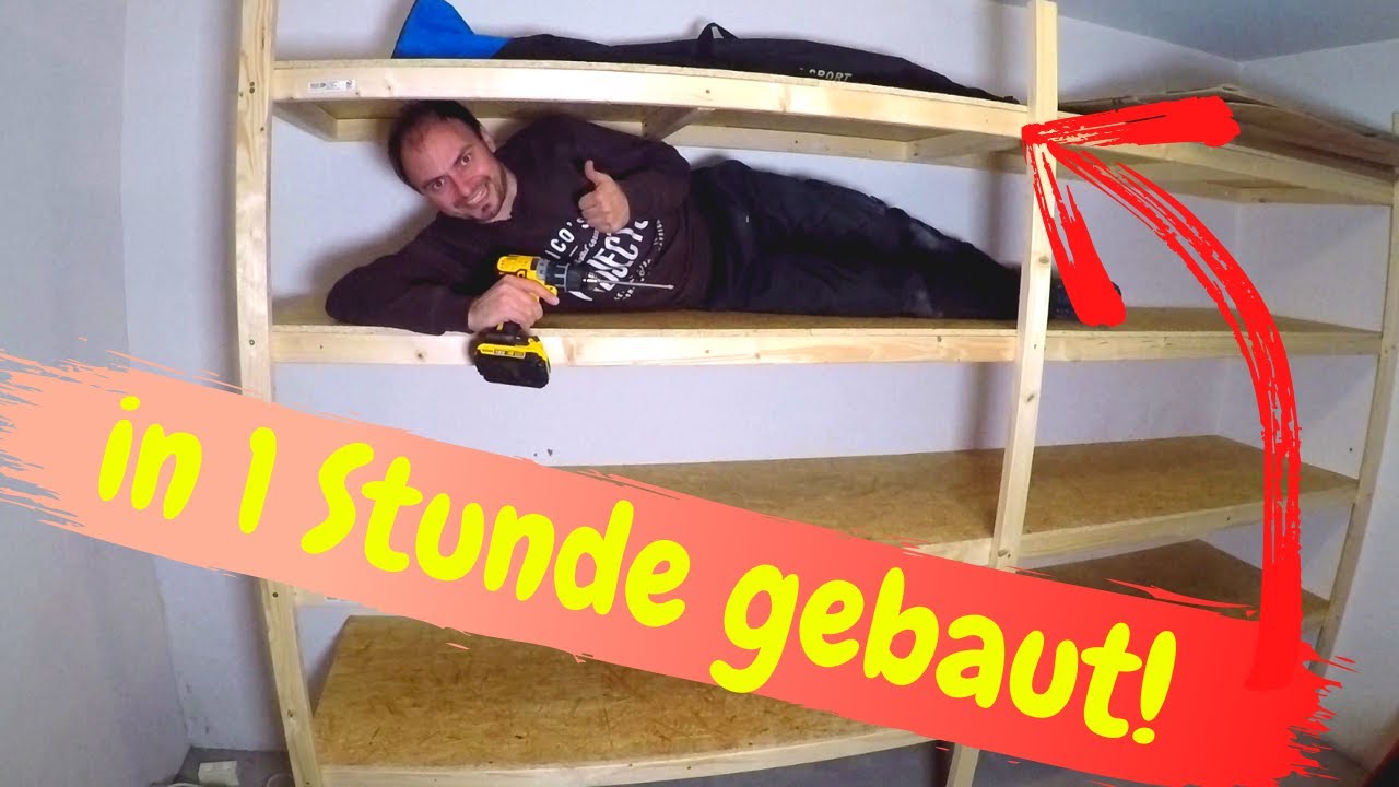 Die Einfachste Art, ein Regal zu bauen! Stabiles Holzregal in 1 Stunde selbst gebaut!