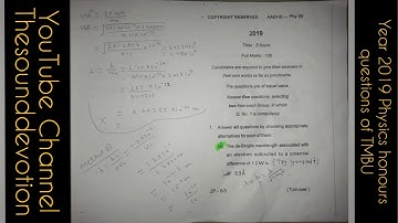 TMBU Physics honours part 3, paper-5, 2021, 2019 Questions, Like and share to your physics friend.