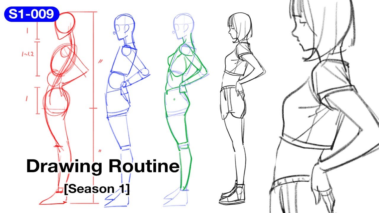 Drawing Routine 009 [Season 1] (Body Drawing Practice) - YouTube