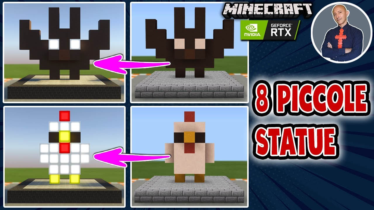 MINECRAFT RTX: COME FARE 8 PICCOLE STATUE SU MINECRAFT (MCNOODLOR DESIGN)