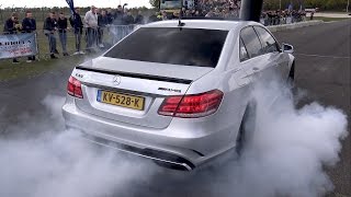 Mercedes-Benz E63 AMG - BURNOUT, REVS, DRAG RACING!!