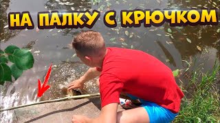 КАРПЫ на ПАЛКУ в СВОЁМ ПРУДУ! Как сделать самодельную удочку