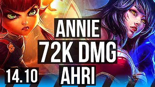 ANNIE vs AHRI (MID) | 72k DMG, 5k comeback, Godlike | NA Master | 14.10