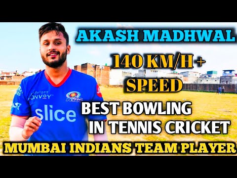 Akash Madhwal Speed 140 km/h 😱🔥 In Tennis Cricket 🏏 #tenniscricketuttarakhand #mumbaiindians