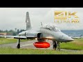 (4K) 4 Northrop F-5 E/F Tiger II Swiss Air Force departure and arrival at Emmen Air Base LSME