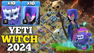 : BEST TH13 Yeti Witch Spam Attack is UNSTOPPABLE | Th13 Yeti Witch Attack Guide 2024 -NurNobi Gaming