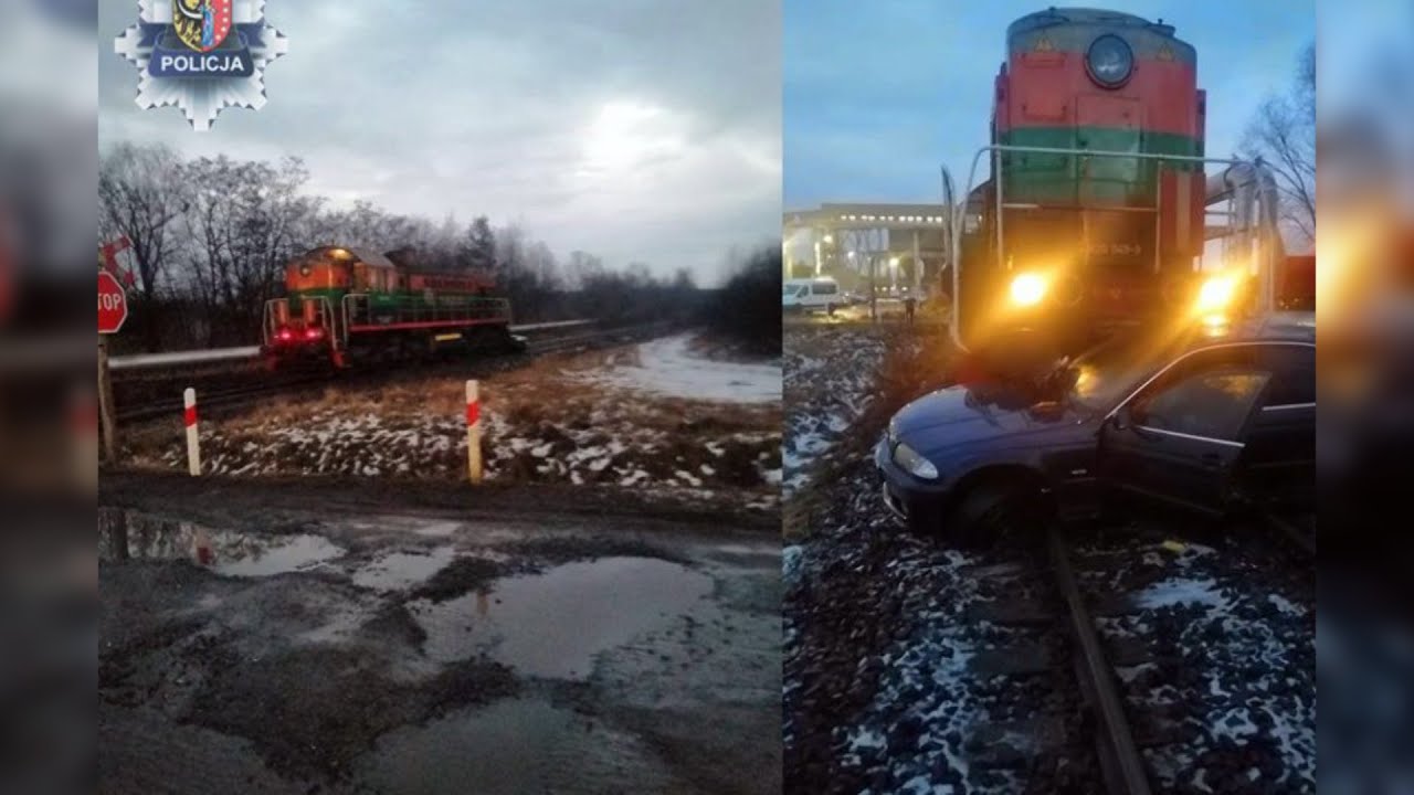 POLKOWICE. Pociąg uderzył w osobówkę