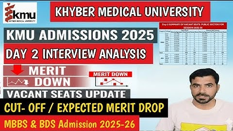 KMU Day 2 Summary: MBBS/BDS Closing Merit 2025-26 | Vacant Seats Analysis & Expected Cut-off